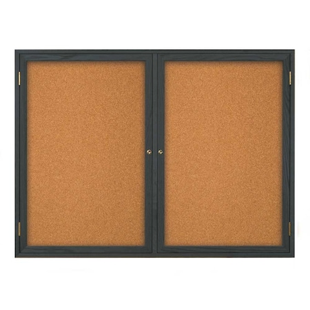 United Visual Products Open Faced Traditional Rounded Corkboard UV643ARC-BRONZE-COBACC